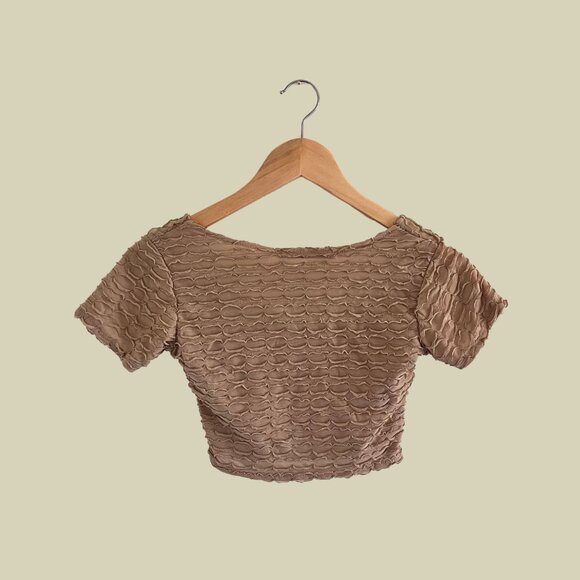 NWT Zara Brown Crop Top - Picture 2 of 2